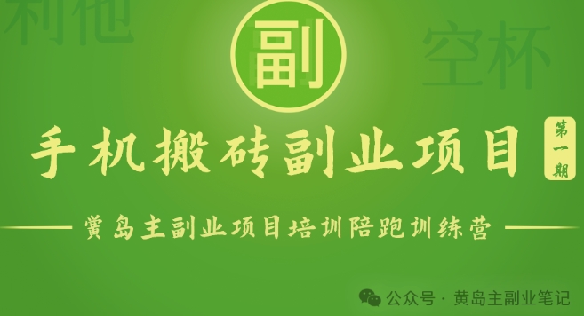 手机搬砖小副业项目训练营1.0,实测1小时收益50+,一部手机轻松日入100+-搞钱花