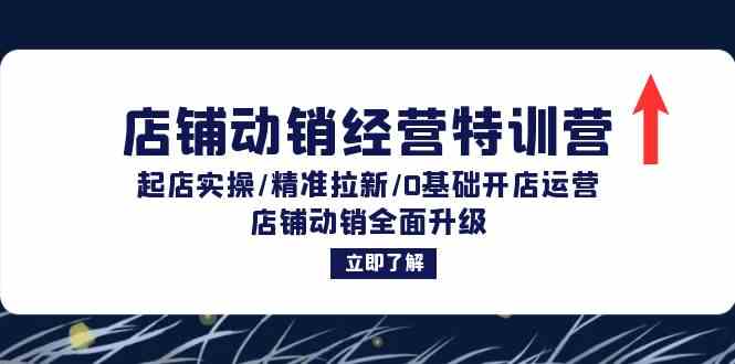 店铺动销经营特训营：起店实操/精准拉新/0基础开店运营/店铺动销全面升级-搞钱花
