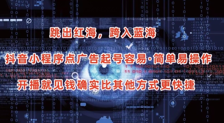 抖音小程序点广告项目,起号容易,简单易操作,开播就见有收益-搞钱花