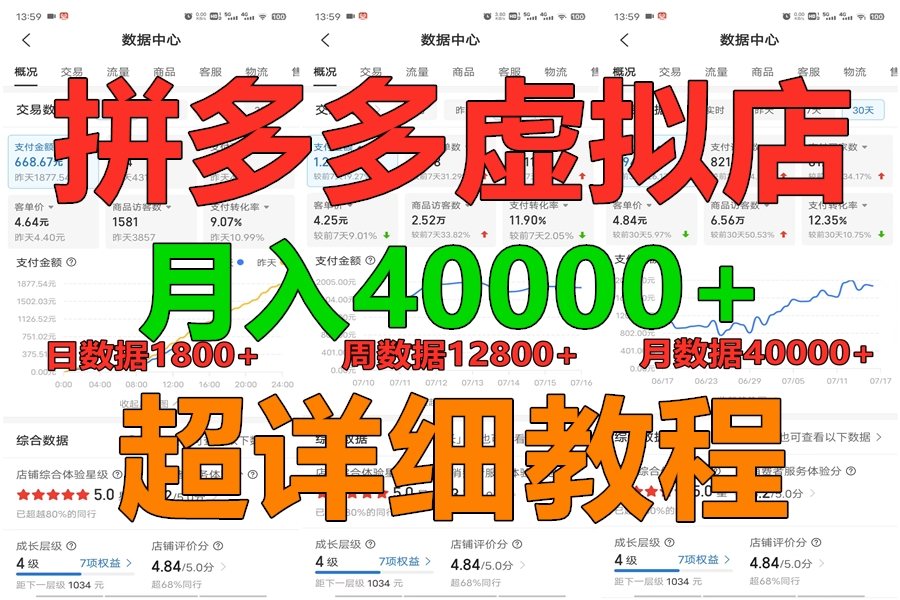 拼多多虚拟电商训练营月入40000+，全网最详细，你做你也行，暴利稳定长久-搞钱花