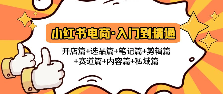 小红书电商入门到精通 开店篇+选品篇+笔记篇+剪辑篇+赛道篇+内容篇+私域篇-搞钱花