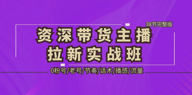 资深·带货主播拉新实战班，0粉号/老号/节奏/话术/播感/流量-38节完整版-搞钱花