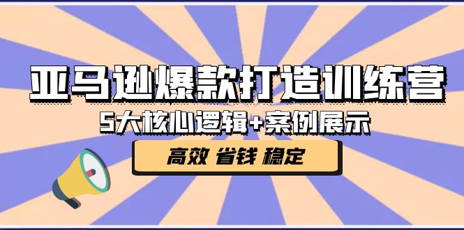 亚马逊爆款打造训练营：5大核心逻辑+案例展示 打造爆款链接 高效 省钱 稳定-搞钱花
