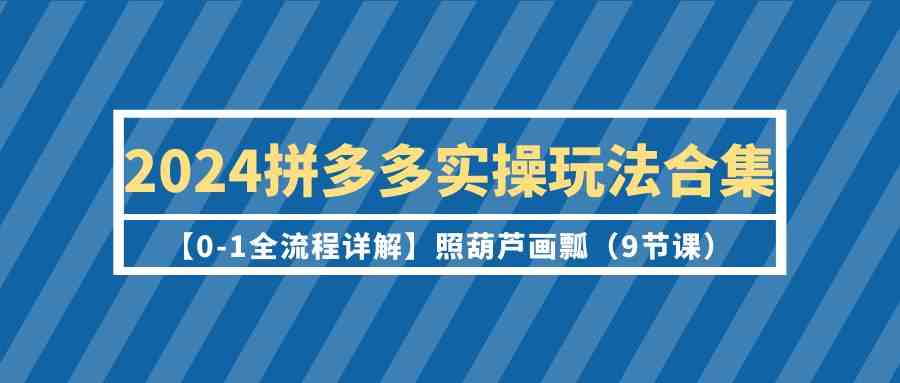 (9559期)2024拼多多实操玩法合集【0-1全流程详解】照葫芦画瓢(9节课)-搞钱花