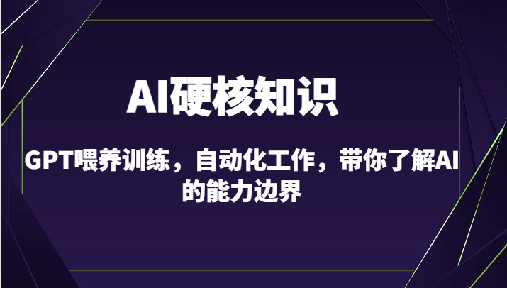 AI硬核知识-GPT喂养训练,自动化工作,带你了解AI的能力边界(10节课)-搞钱花