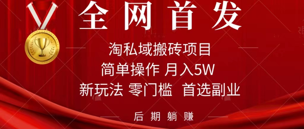 淘私域搬砖项目，利用信息差月入5W，每天无脑操作1小时，后期躺赚-搞钱花