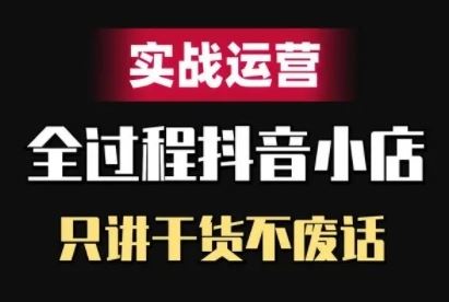 抖音小店精细化实战运营，只讲干货不废话-搞钱花