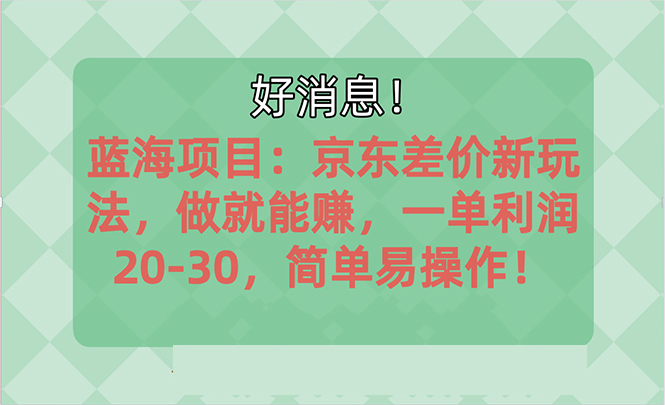 越早知道越能赚到钱的蓝海项目：京东大平台操作，一单利润20-30，简单易操作-搞钱花