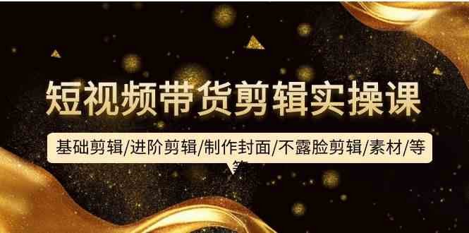 短视频带货剪辑实操课:基础剪辑/进阶剪辑/制作封面/不露脸剪辑/素材/等等-搞钱花