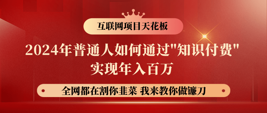 2024年普通人如何通过"知识付费"月入十万年入百万，实现财富自由-搞钱花