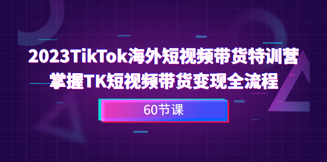 2023-TikTok海外短视频带货特训营,掌握TK短视频带货变现全流程(60节课)-搞钱花