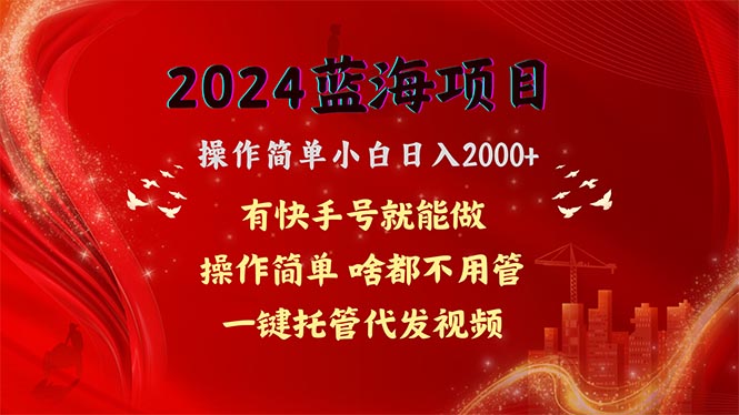 （10693期）2024蓝海项目，网盘拉新，操作简单小白日入2000+，一键托管代发视频，…-搞钱花
