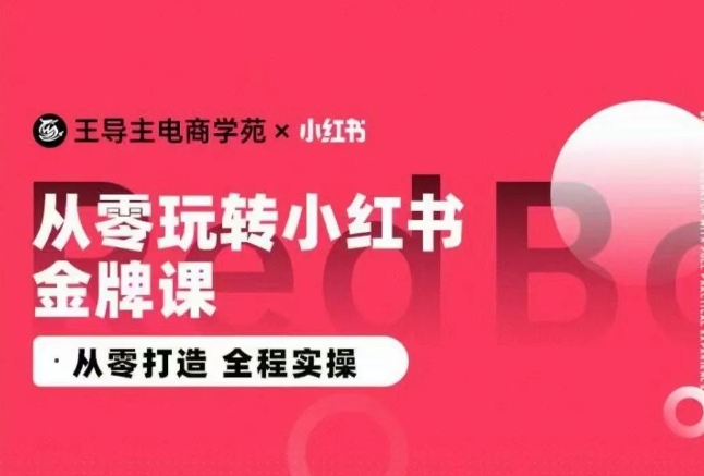 王导主·小红书电商运营实操课，​从零打造  全程实操-搞钱花