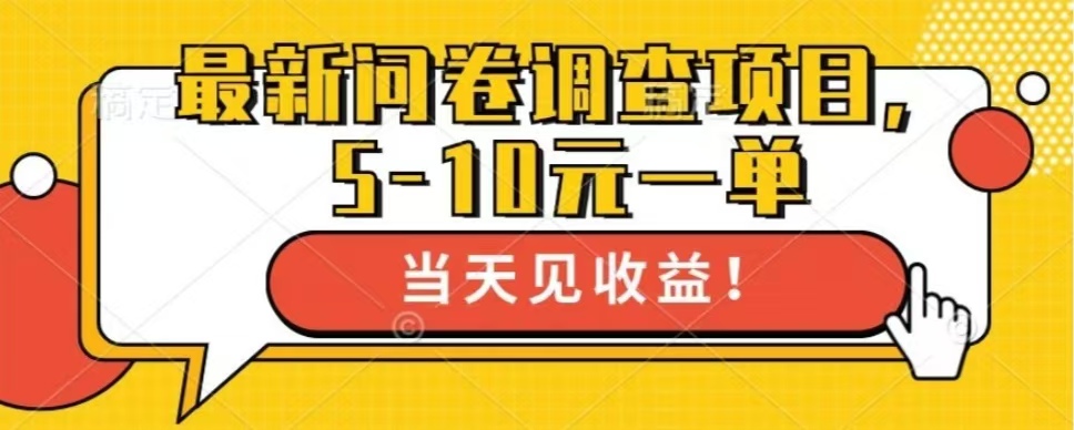 最新问卷调查项目，共12个平台，单日零撸100＋-搞钱花