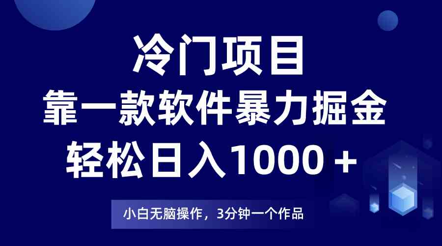 (9791期)冷门项目,靠一款软件暴力掘金日入1000+,小白轻松上手第二天见收益-搞钱花
