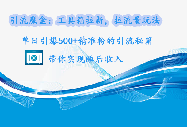 引流魔盒:工具箱拉新,拉流量玩法,单日引爆500+精准粉的引流秘籍,带你实现睡后收入-搞钱花