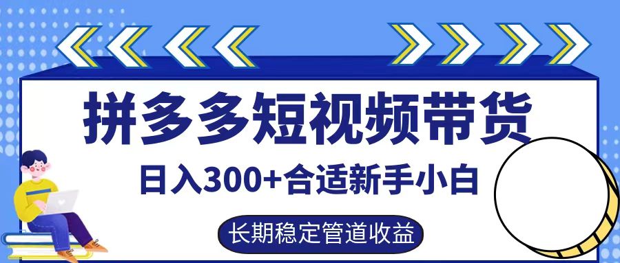 拼多多短视频带货日入300+，实操账户展示看就能学会-搞钱花