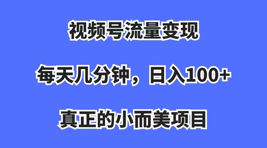 视频号流量变现,每天几分钟,收入100+,真正的小而美项目-搞钱花