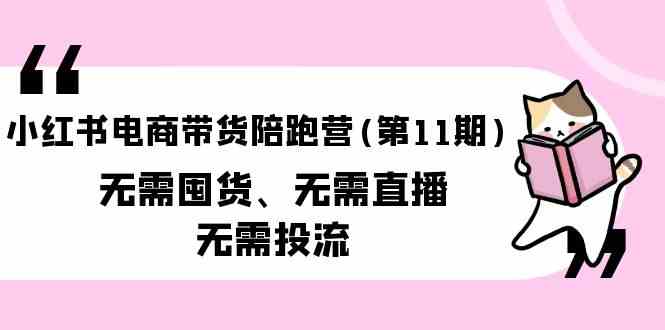（9996期）小红书电商带货陪跑营(第11期)无需囤货、无需直播、无需投流（送往期10套）-搞钱花