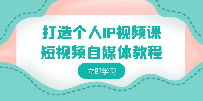 打造个人IP视频课-短视频自媒体教程，个人IP如何定位，如何变现-搞钱花