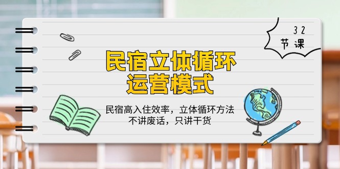 （10284期）民宿 立体循环运营模式：民宿高入住效率，立体循环方法，只讲干货（32节）-搞钱花