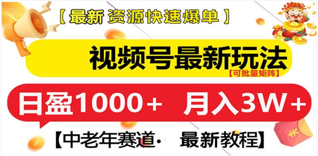 视频号独家玩法,老年养生赛道,无脑搬运爆款视频,日入1000+-搞钱花