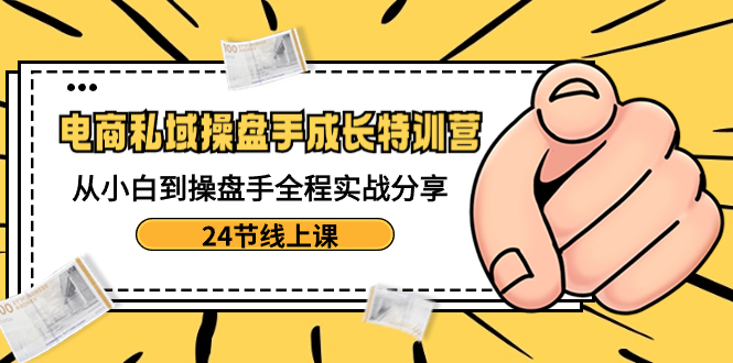 电商私域-操盘手成长特训营:从小白到操盘手全程实战分享-24节线上课-搞钱花