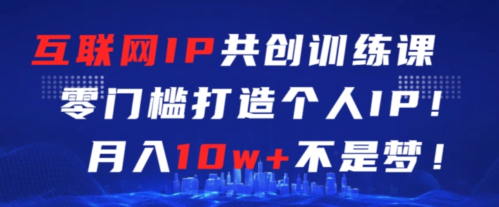 互联网IP共创训练课，零门槛零基础打造个人IP，月入10w+不是梦-搞钱花