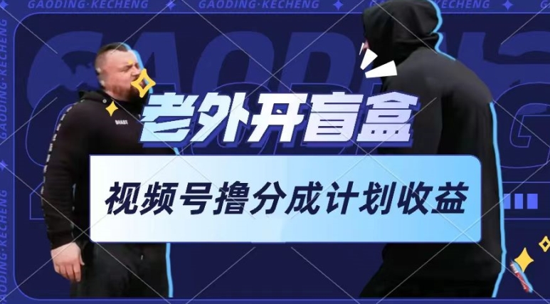 老外开盲盒视频,撸视频号分成计划收益,每天只需一小时,新手小白轻松上手-搞钱花