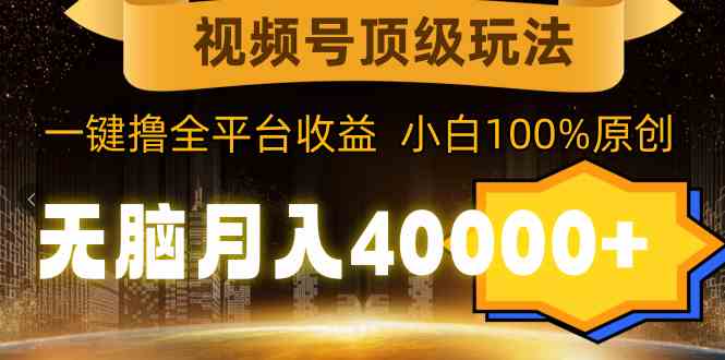 (9281期)视频号顶级玩法,无脑月入40000+,一键撸全平台收益,纯小白也能100%原创-搞钱花