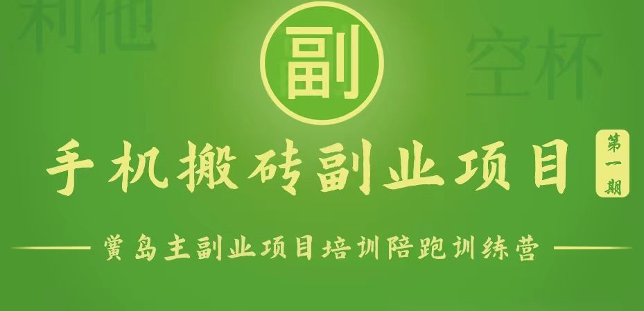 手机搬砖小副业项目训练营1.0，能用手机做的简单小副业-搞钱花