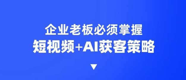 企业短视频AI获客霸屏流量课，6步短视频+AI突围法，3大霸屏抢客策略-搞钱花