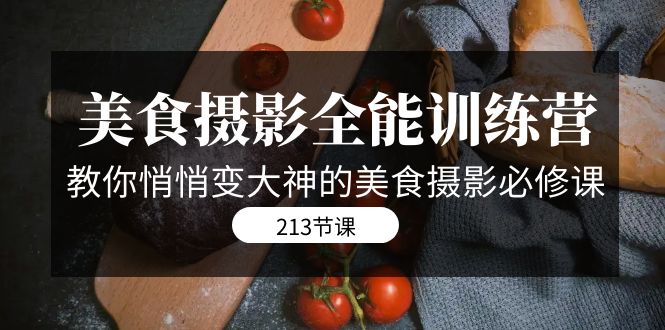 美食摄影-全能特训营,教你悄悄变大神的美食摄影必修课(8套课程-213节)-搞钱花