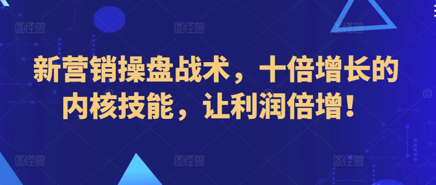 新营销操盘战术，十倍增长的内核技能，让利润倍增！-搞钱花