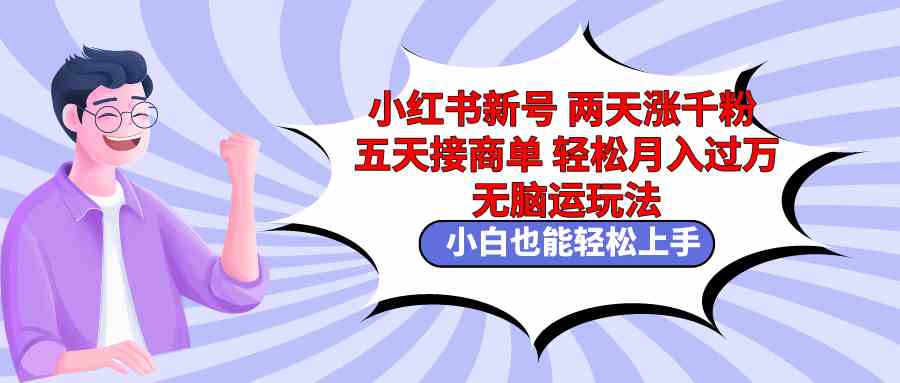 （9239期）小红书新号两天涨千粉五天接商单轻松月入过万 无脑搬运玩法 小白也能轻…-搞钱花