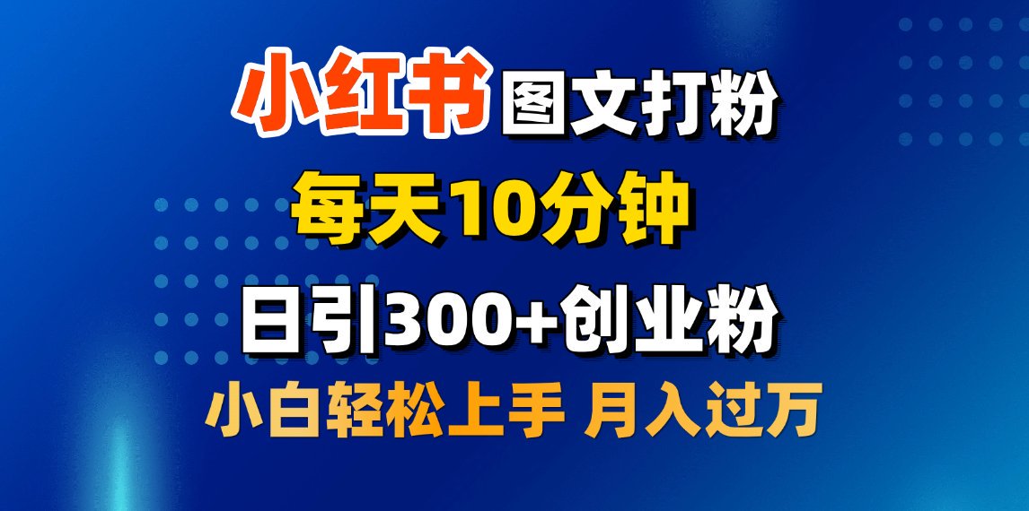 2月小红书图文打粉,每天10分钟,日引300+创业粉,小白轻松月入过万-搞钱花