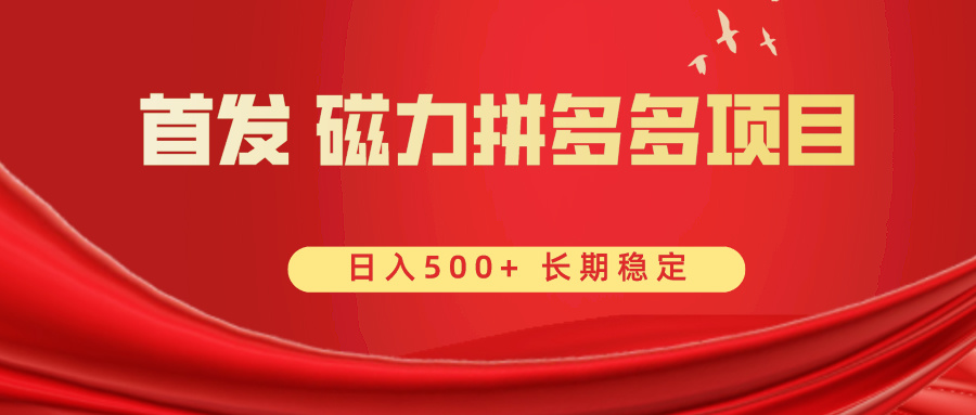 首发 磁力拼多多自撸 日入500+-搞钱花