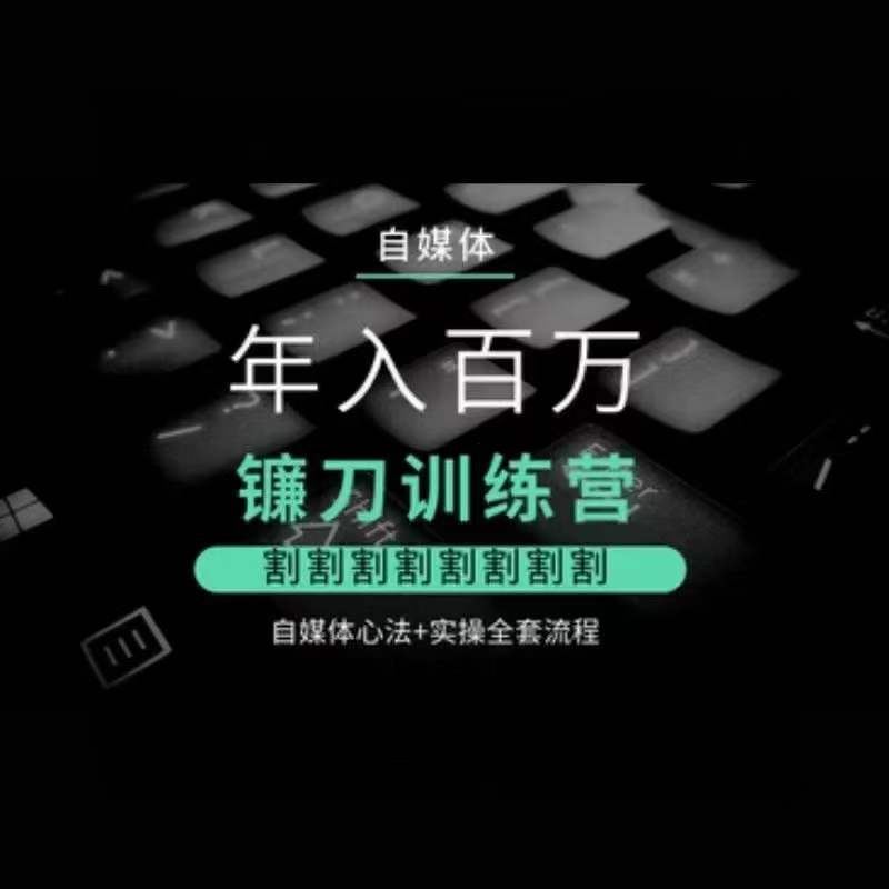 自媒体年入百万镰刀训练营，割割割割割割割割，自媒体心法+实操全套流程-搞钱花