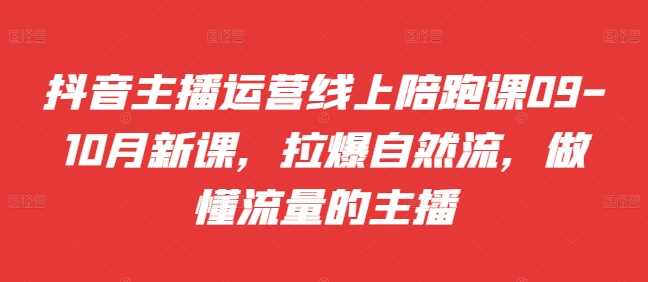 抖音主播运营线上陪跑课09-10月新课，拉爆自然流，做懂流量的主播-搞钱花