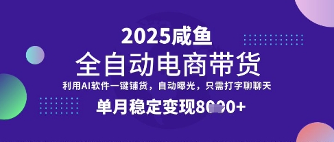 全网首发【闲鱼全自动电商带货】三年磨一剑,一朝露锋芒,单月稳定变现8k+【揭秘】