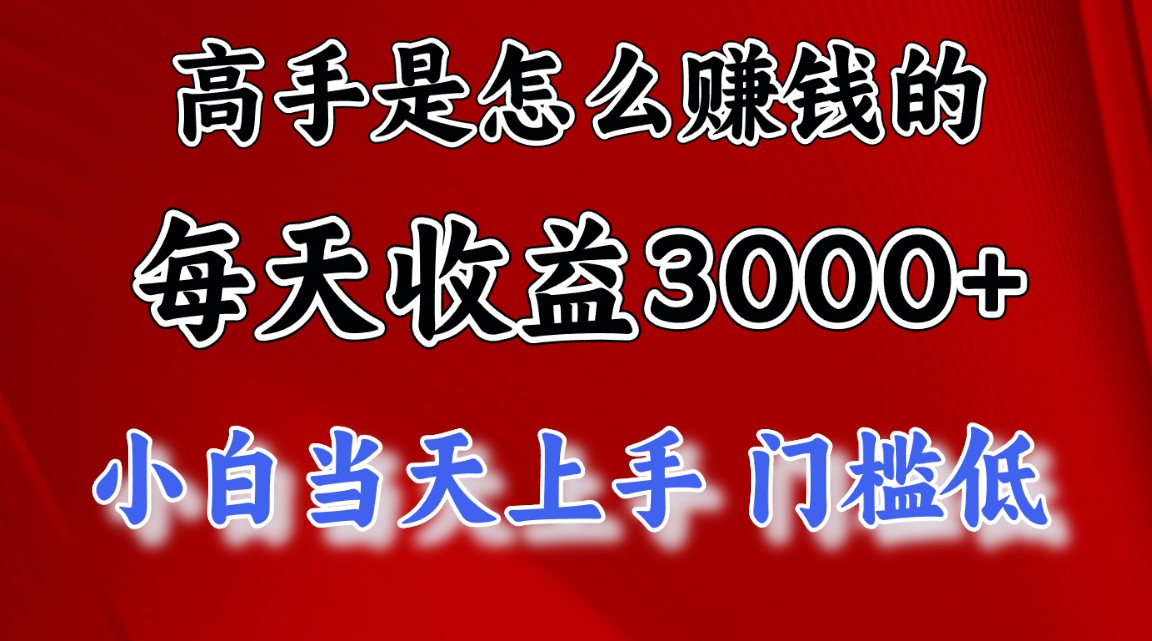 (10436期)高手是怎么赚钱的,一天收益3000+ 这是穷人逆风翻盘的一个项目,非常稳…-搞钱花