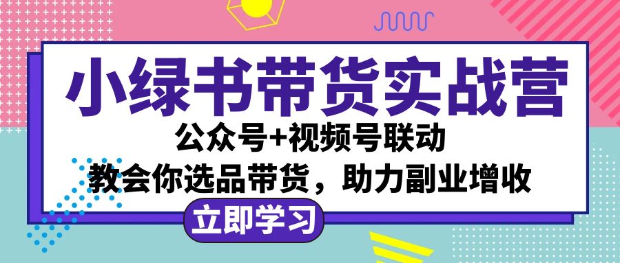 （12848期）小绿书AI带货实战营：公众号+视频号联动，教会你选品带货，助力副业增收-搞钱花