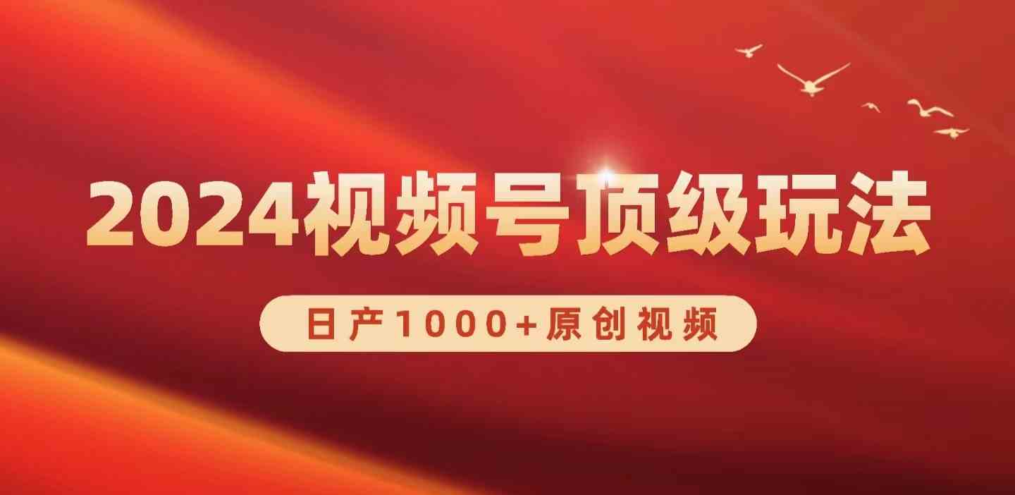 （9905期）2024视频号新赛道，日产1000+原创视频，轻松实现日入3000+-搞钱花