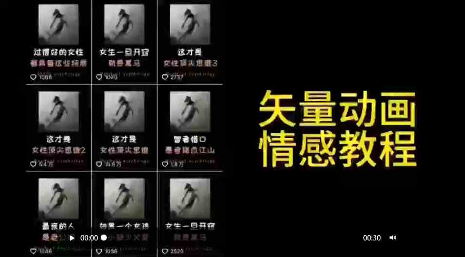 (9334期)矢量动画情感教程:高点赞涨粉,适合情感、思维、创业教育等赛道-搞钱花