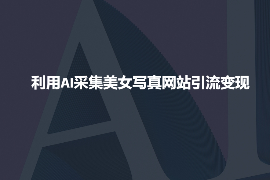 利用AI采集美女写真网站引流变现，引流嘎嘎的-搞钱花