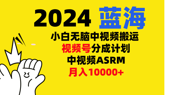 小白无脑复制-中视频视频号-分成计中视频ASRM-搞钱花