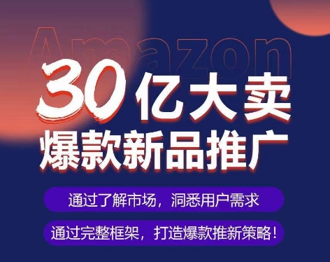 亚马逊·30亿大卖爆款新品推广，可复制、全程案例实操的爆款推新SOP-搞钱花