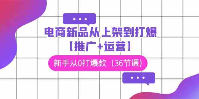 （9286期）电商 新品从上架到打爆【推广+运营】，新手从0打爆款（36节课）-搞钱花