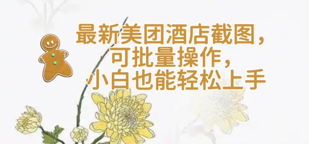 【轻云】最新美团酒店截图，可批量操作，小白也能轻松上手-搞钱花