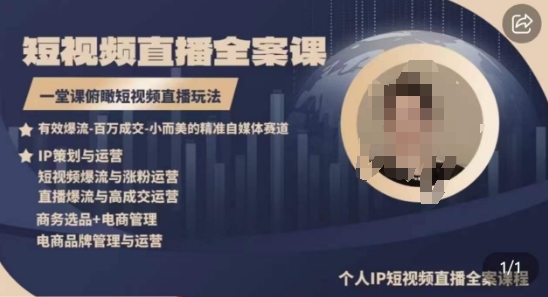 高品质IP短视频直播全案课程，一堂课俯瞰短视频直播玩法-搞钱花